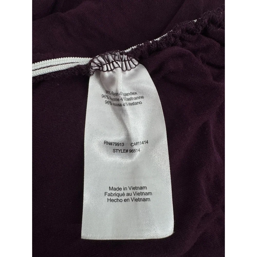Motherhood Maternity Plum Purple Ruched Side Bodycon‎ Midi Dress Large 96514